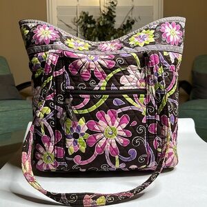 Large Vera Bradley brown and pink tote 💞